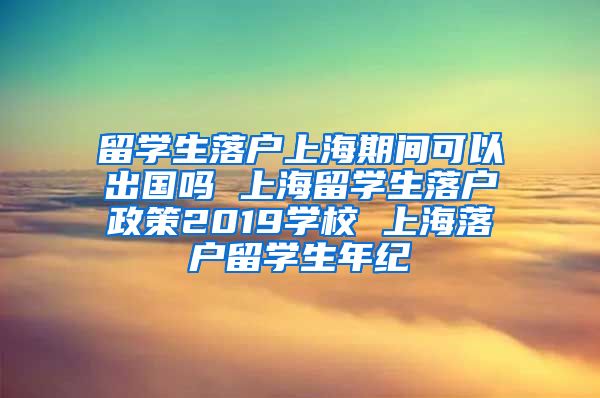 留学生落户上海期间可以出国吗 上海留学生落户政策2019学校 上海落户留学生年纪