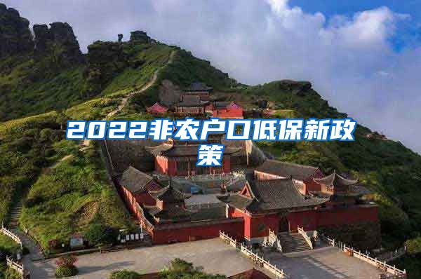 2022非农户口低保新政策