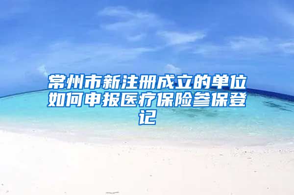 常州市新注册成立的单位如何申报医疗保险参保登记