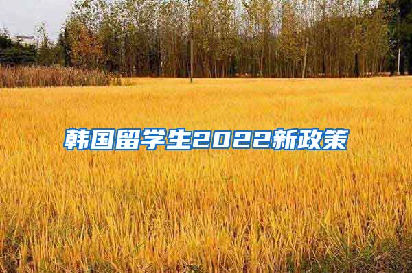 韩国留学生2022新政策