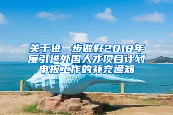 关于进一步做好2018年度引进外国人才项目计划申报工作的补充通知