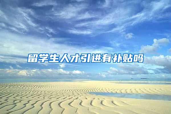 留学生人才引进有补贴吗