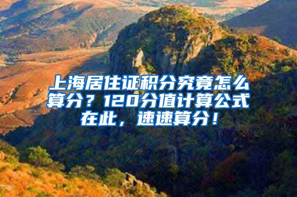 上海居住证积分究竟怎么算分？120分值计算公式在此，速速算分！