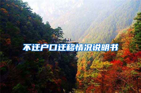 不迁户口迁移情况说明书