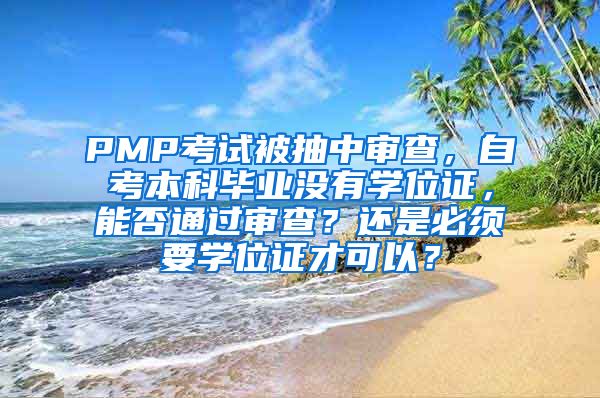 PMP考试被抽中审查，自考本科毕业没有学位证，能否通过审查？还是必须要学位证才可以？