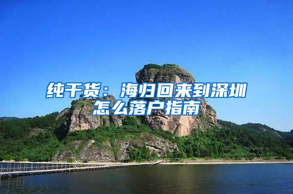 纯干货：海归回来到深圳怎么落户指南