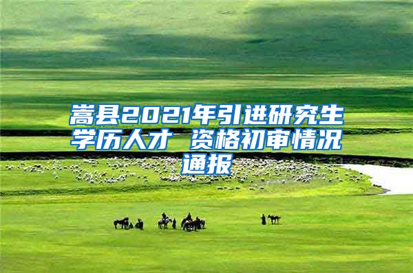嵩县2021年引进研究生学历人才 资格初审情况通报