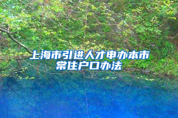 上海市引进人才申办本市常住户口办法