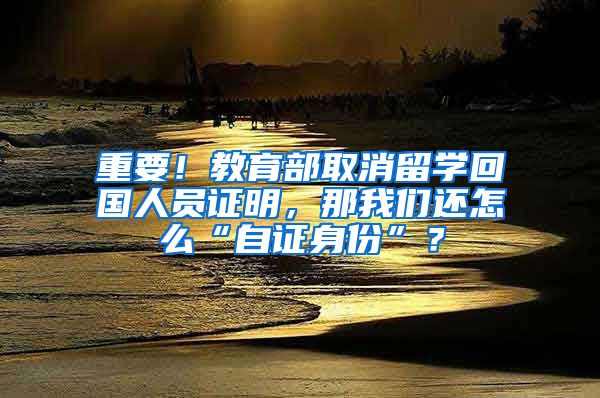 重要！教育部取消留学回国人员证明，那我们还怎么“自证身份”？