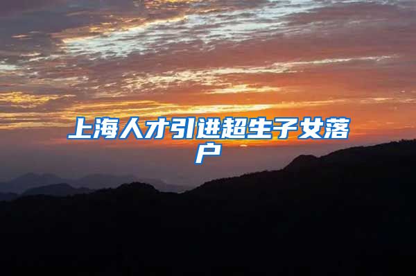 上海人才引进超生子女落户