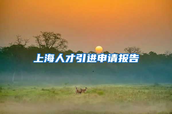 上海人才引进申请报告