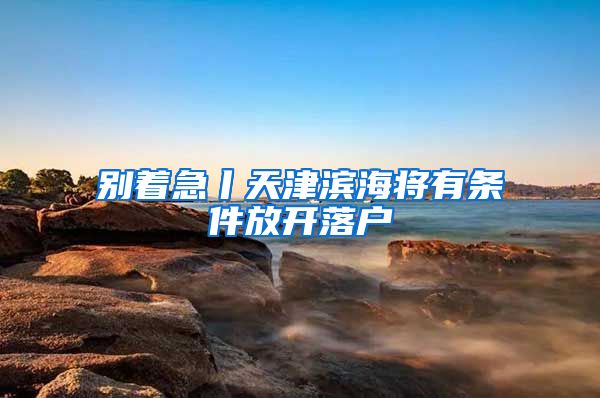 别着急丨天津滨海将有条件放开落户