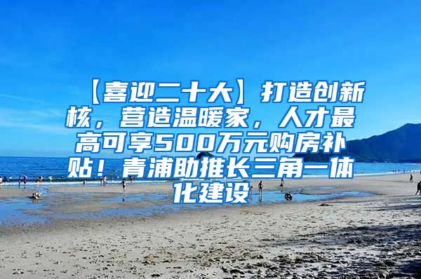 【喜迎二十大】打造创新核，营造温暖家，人才最高可享500万元购房补贴！青浦助推长三角一体化建设