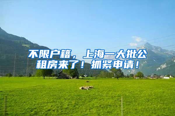 不限户籍，上海一大批公租房来了！抓紧申请！