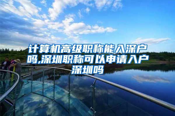 计算机高级职称能入深户吗,深圳职称可以申请入户深圳吗