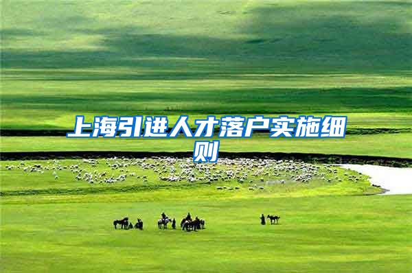 上海引进人才落户实施细则