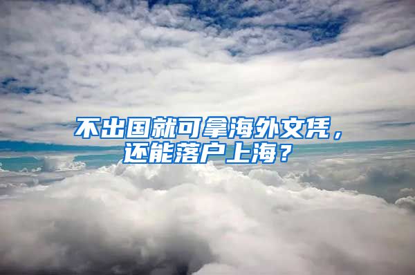 不出国就可拿海外文凭，还能落户上海？