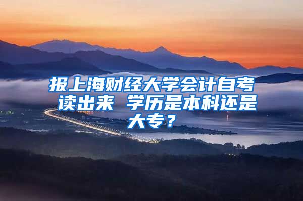 报上海财经大学会计自考 读出来 学历是本科还是大专？