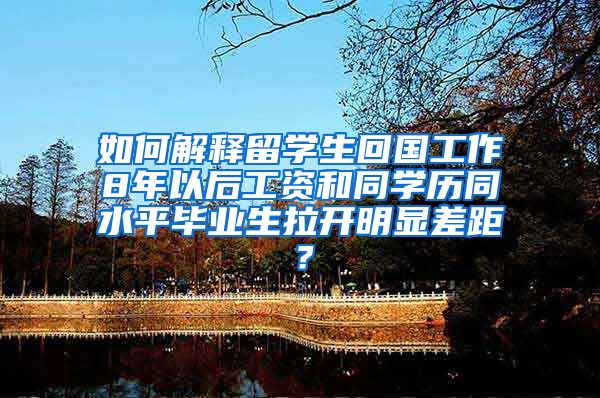 如何解释留学生回国工作8年以后工资和同学历同水平毕业生拉开明显差距？