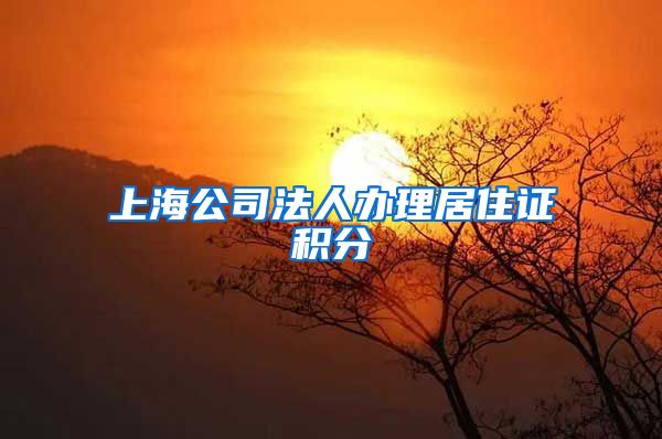 上海公司法人办理居住证积分