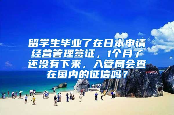 留学生毕业了在日本申请经营管理签证，1个月了还没有下来，入管局会查在国内的征信吗？