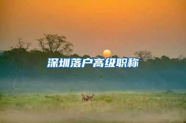 深圳落户高级职称