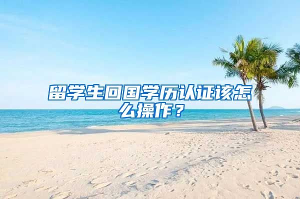 留学生回国学历认证该怎么操作？