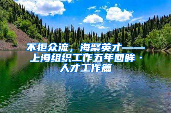 不拒众流，海聚英才——上海组织工作五年回眸·人才工作篇