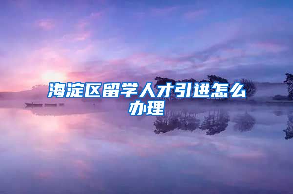 海淀区留学人才引进怎么办理