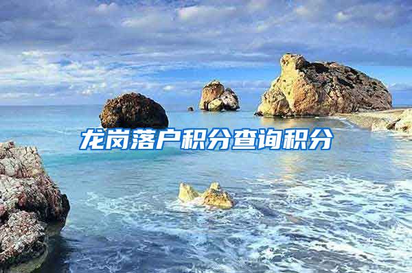龙岗落户积分查询积分