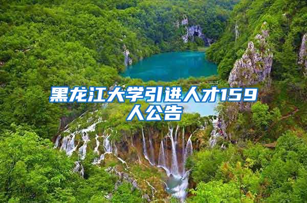 黑龙江大学引进人才159人公告
