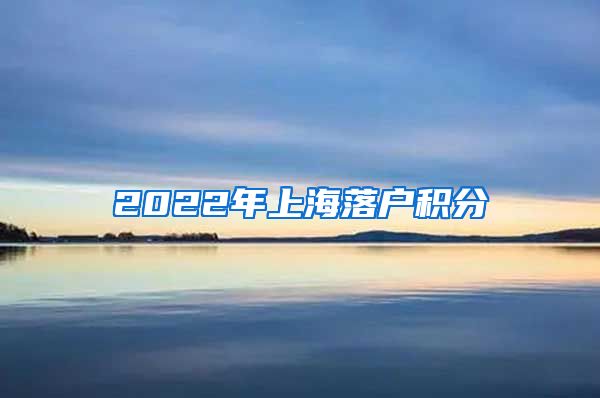 2022年上海落户积分