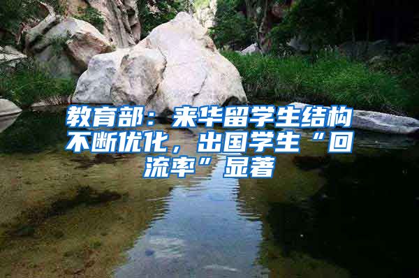 教育部：来华留学生结构不断优化，出国学生“回流率”显著