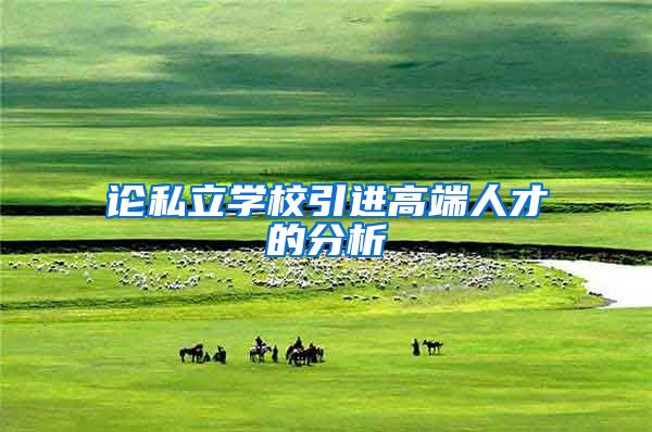 论私立学校引进高端人才的分析