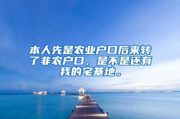 本人先是农业户口后来转了非农户口，是不是还有我的宅基地。