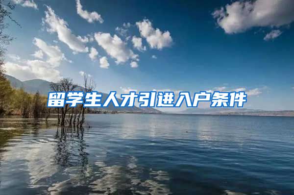 留学生人才引进入户条件