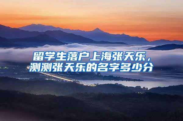 留学生落户上海张天乐，测测张天乐的名字多少分