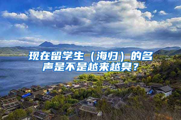 现在留学生（海归）的名声是不是越来越臭？
