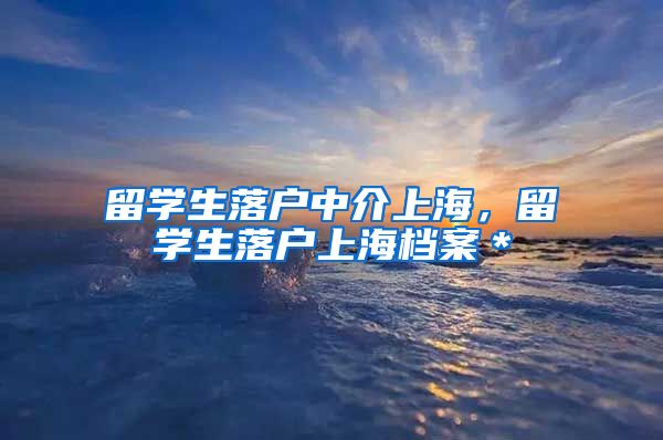 留学生落户中介上海，留学生落户上海档案＊