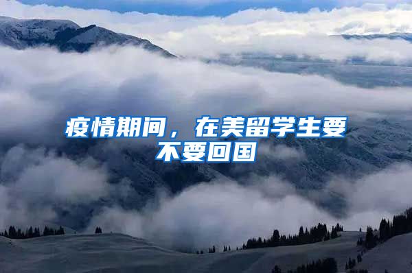 疫情期间，在美留学生要不要回国