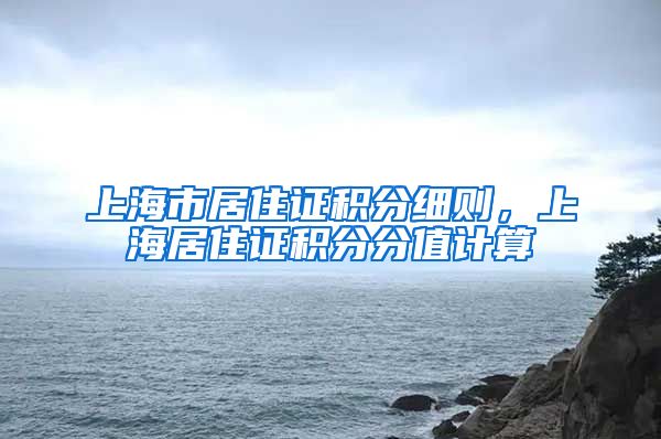 上海市居住证积分细则，上海居住证积分分值计算