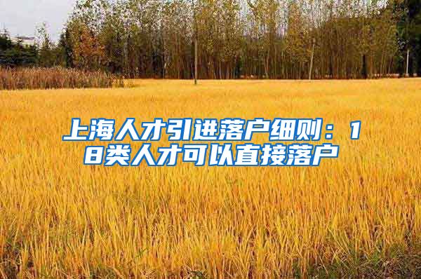 上海人才引进落户细则：18类人才可以直接落户