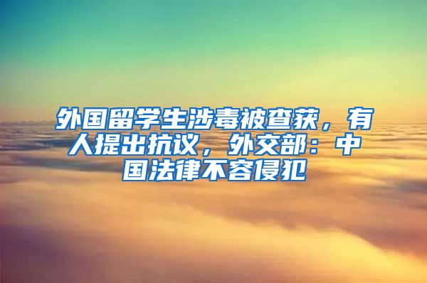 外国留学生涉毒被查获，有人提出抗议，外交部：中国法律不容侵犯