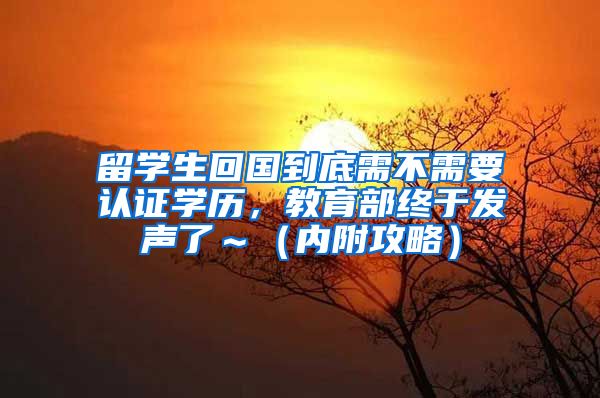 留学生回国到底需不需要认证学历，教育部终于发声了～（内附攻略）