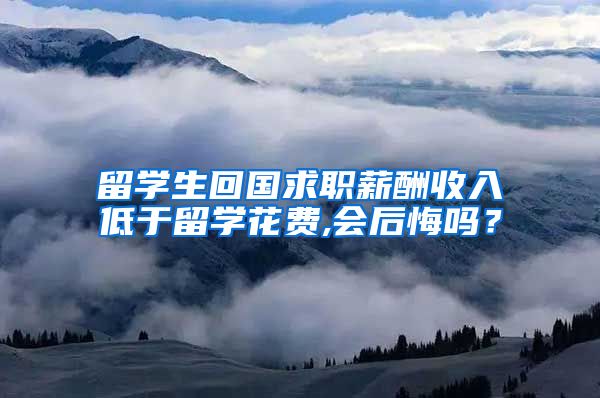 留学生回国求职薪酬收入低于留学花费,会后悔吗？