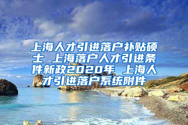 上海人才引进落户补贴硕士 上海落户人才引进条件新政2020年 上海人才引进落户系统附件