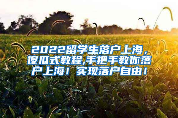2022留学生落户上海，傻瓜式教程,手把手教你落户上海！实现落户自由！