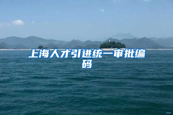 上海人才引进统一审批编码