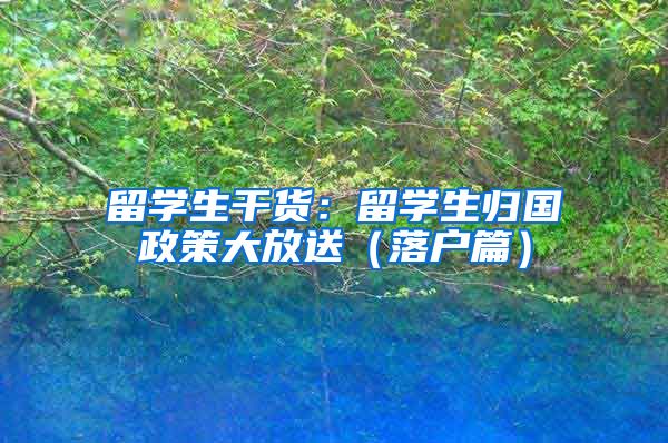 留学生干货：留学生归国政策大放送（落户篇）