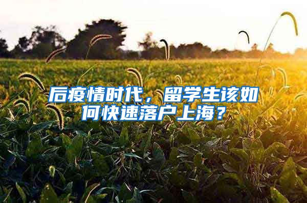 后疫情时代，留学生该如何快速落户上海？